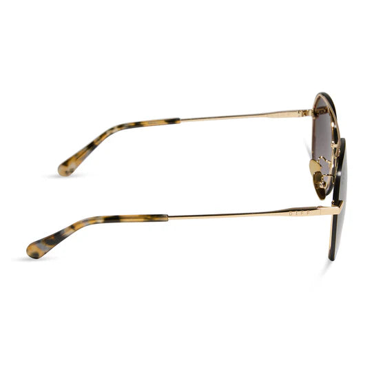 Diff Eyewear Lenox Gold Sea Tortoise Sunglasses