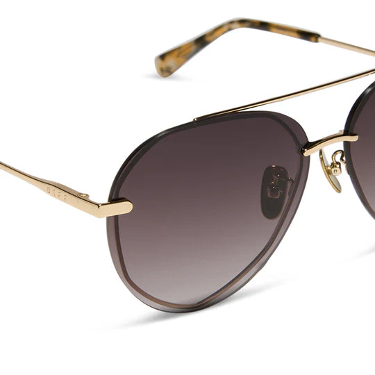 Diff Eyewear Lenox Gold Sea Tortoise Sunglasses