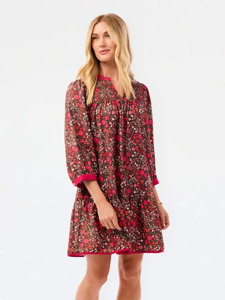 Mary Square Granada Glen-Cocoa Smocked Audrey Dress