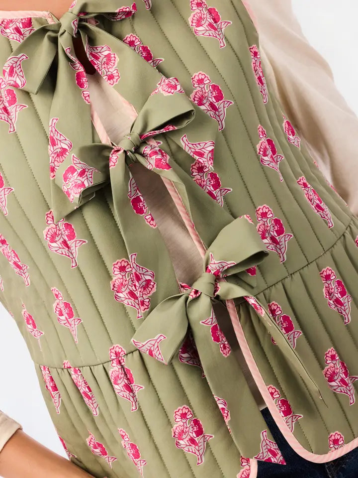 Mary Square Petal Sketch Olive Rosie Vest