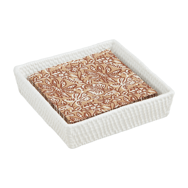 Mud Pie Woven Ceramic Cocktail Napkin Set