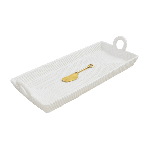 Mud Pie Woven Ceramic Hostess Set
