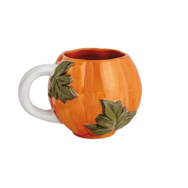 Mud Pie Leaf Handle Pumpkin Mug
