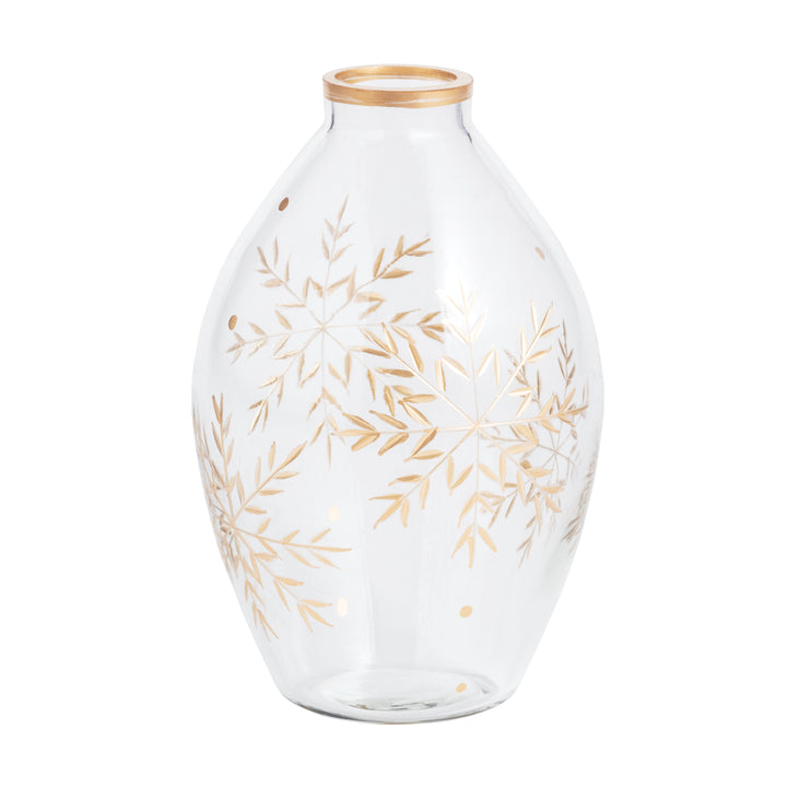 Mud Pie Winter Gold Glass Vase