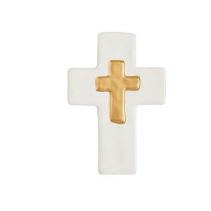 Mud Pie Ceramic And Gold Cross