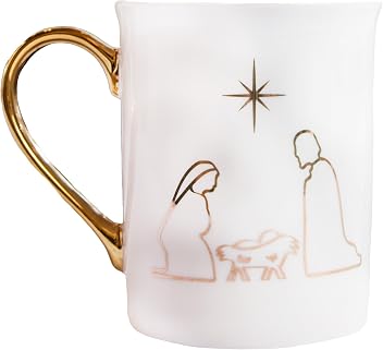 Mary Square Gold Handle Mug - Christmas Collection