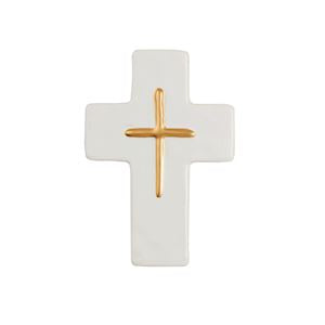 Mud Pie Ceramic And Gold Cross