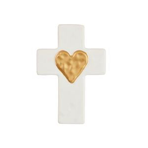 Mud Pie Ceramic And Gold Cross