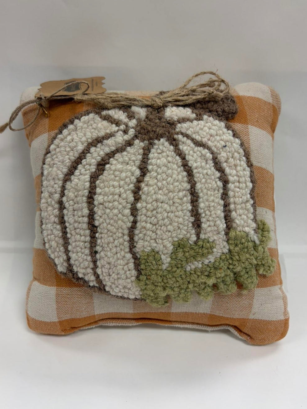 Mud Pie White Mini Hook Gather Pillow