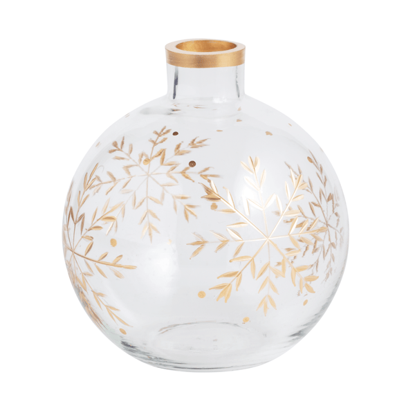 Mud Pie Winter Gold Glass Vase