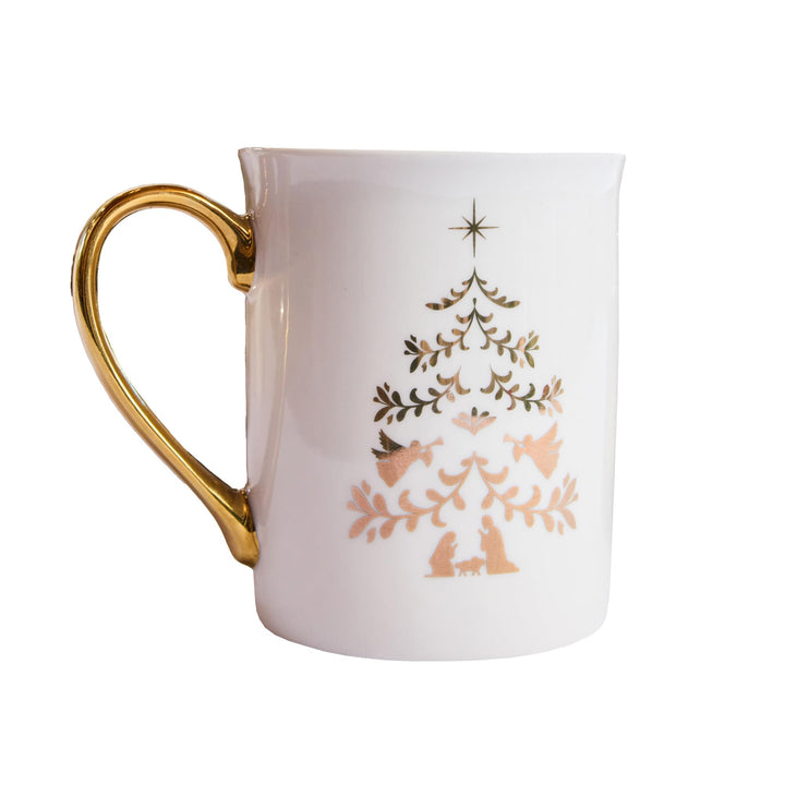 Mary Square Gold Handle Mug - Christmas Collection