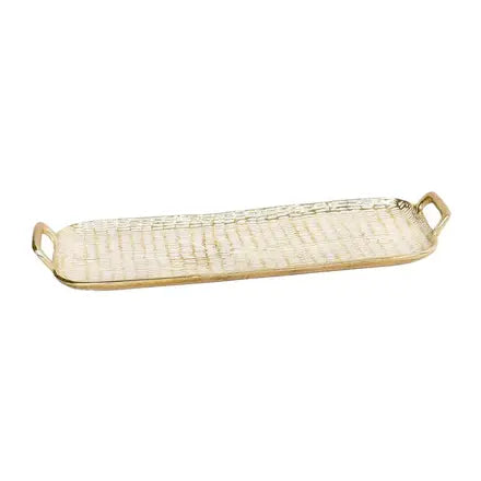 Mary Square Tray Gold And White Small