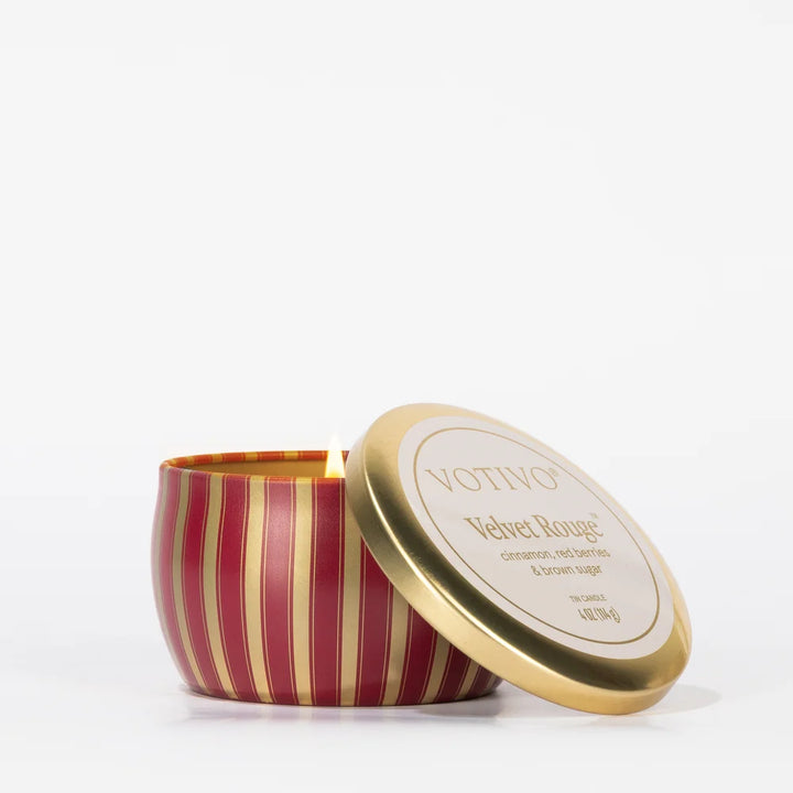 Votivo Velvet Rouge Holiday Tin Candle