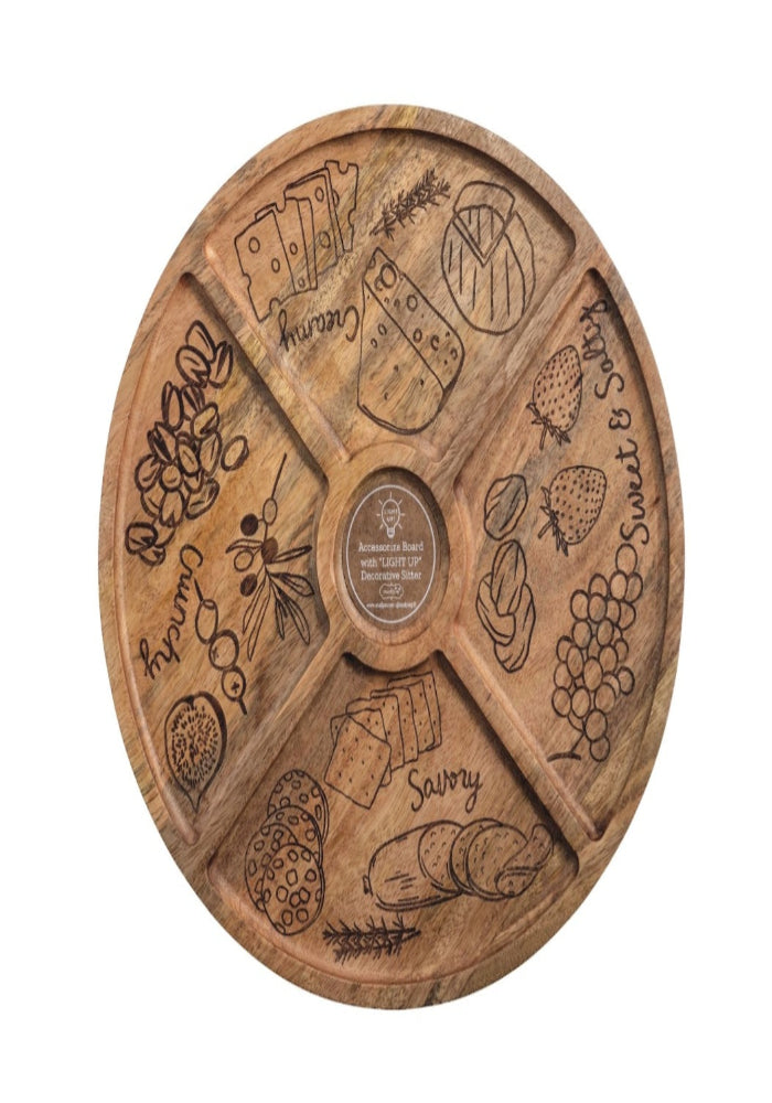 Mud Pie LED Sitter Charcuterie Board
