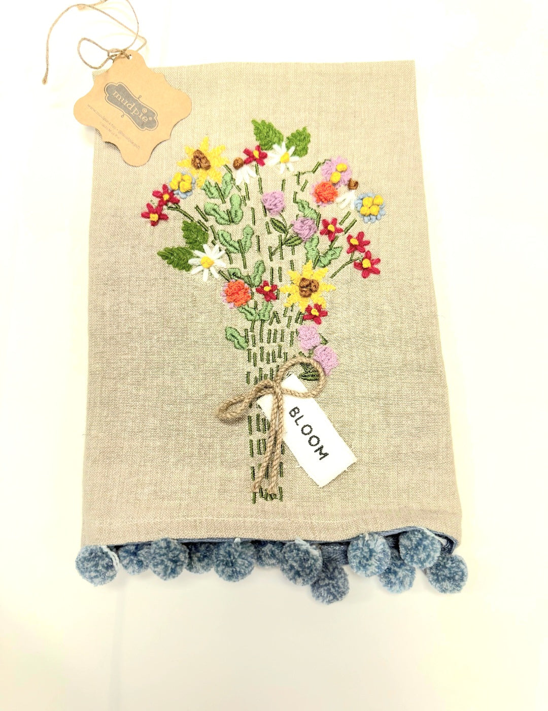 Mud Pie Spring Embroidered Kitchen Towel