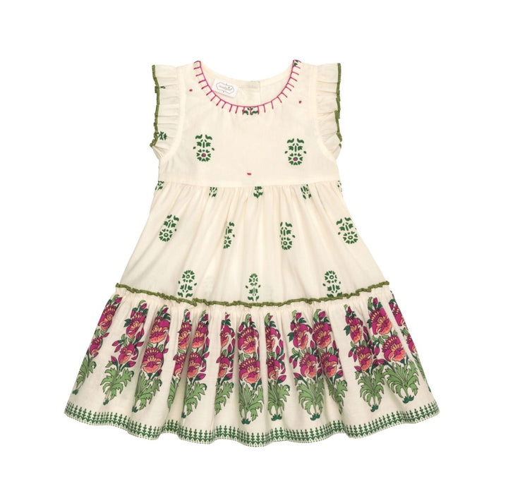 Mud Pie Ivory Block Print Dress