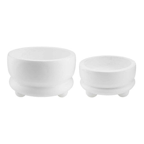 Mud Pie White Paulownia Footed Bowl