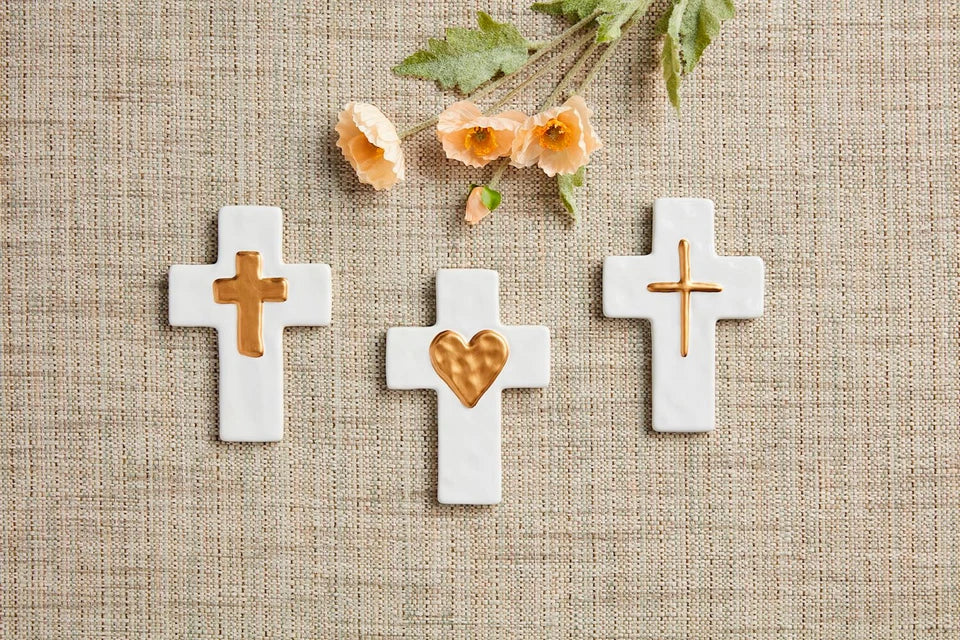 Mud Pie Ceramic And Gold Cross