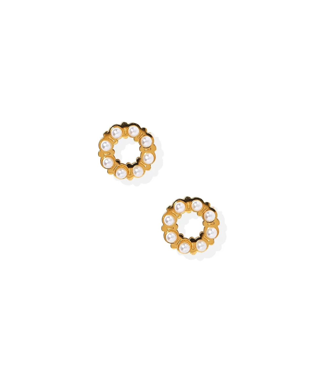 Linny Co Screwback Stud Earrings - Brinley Pearl