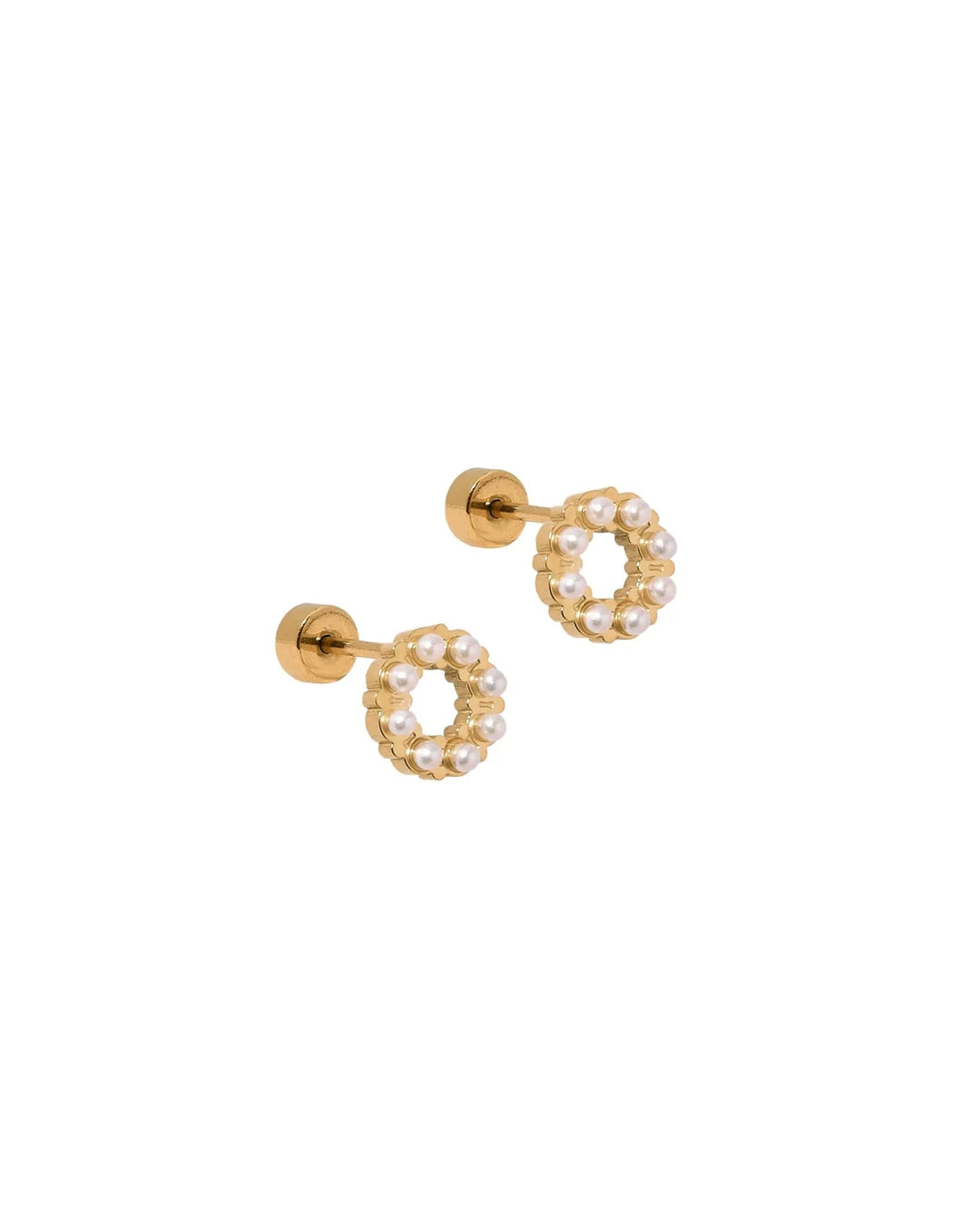 Linny Co Screwback Stud Earrings - Brinley Pearl