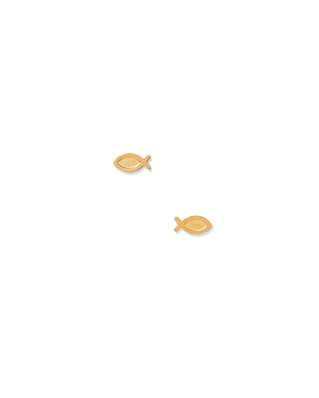 Linny Co Screwback Stud Earrings - Ichthys Fish Gold