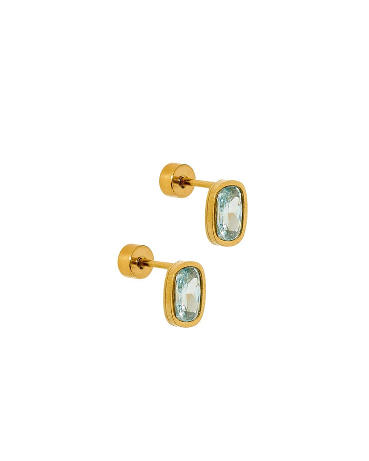 Linny Co Screwback Stud Earrings - Kay Blue