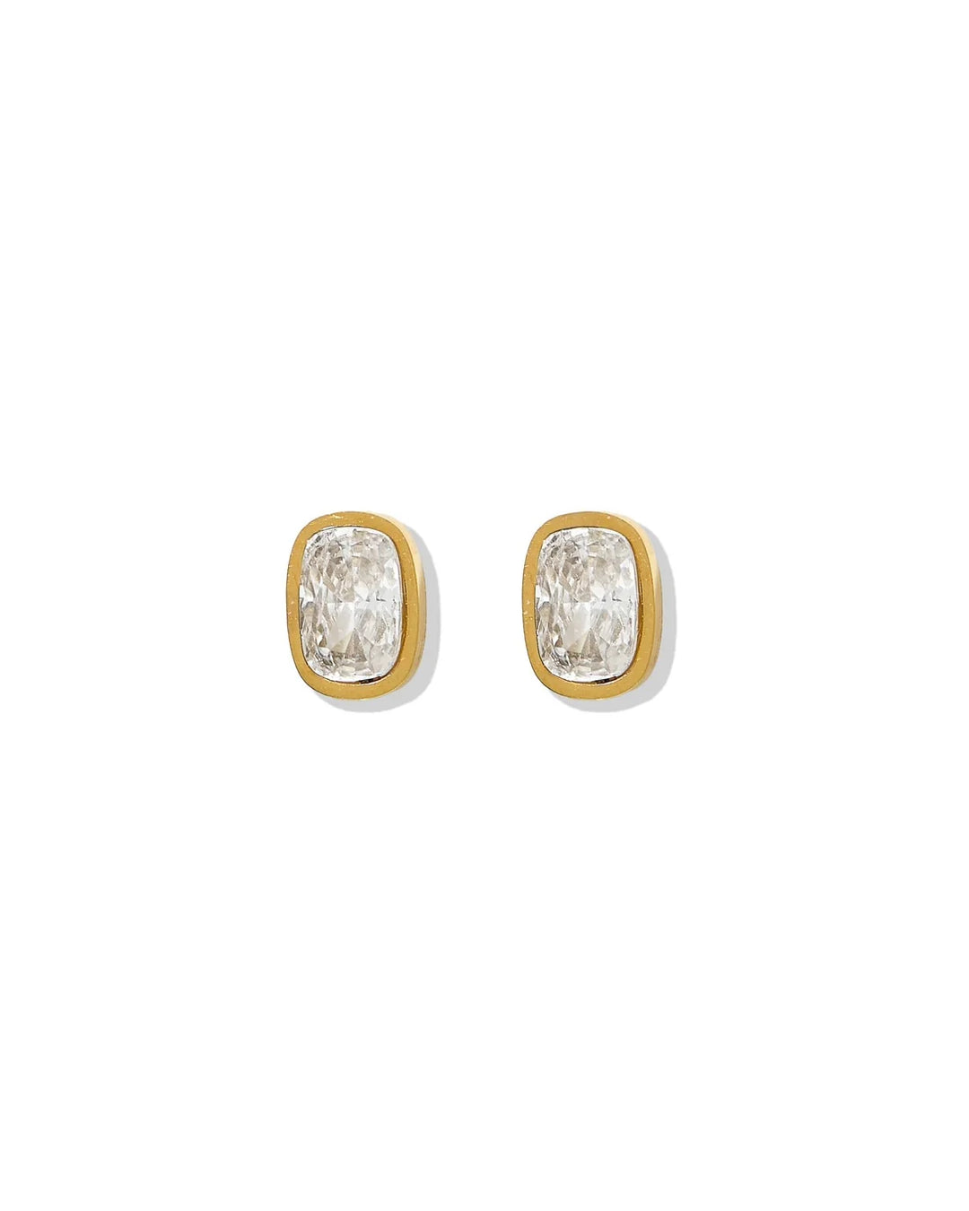 Linny Co Huggie &amp; Screwback Stud Set - Kay Clear Gold