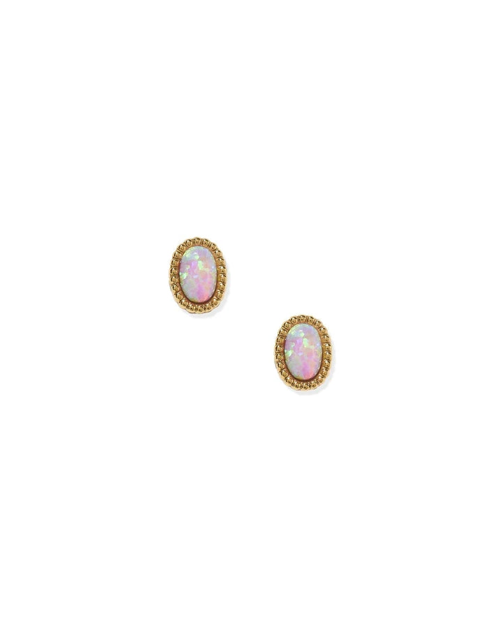 Linny Co Screwback Stud Earrings - Luna Opal Light Pink