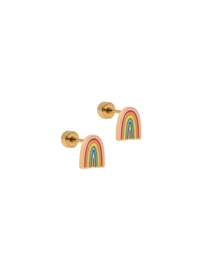 Linny Co Screwback Stud Earrings - Noah Rainbow