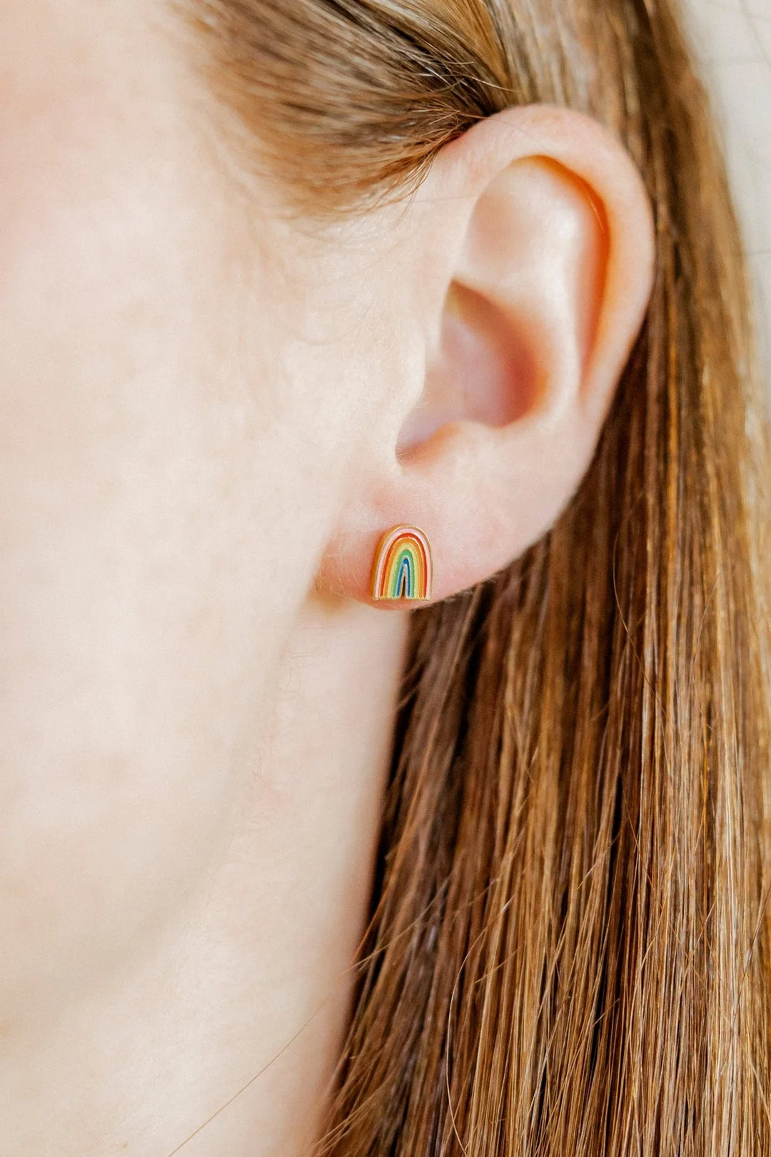 Linny Co Screwback Stud Earrings - Noah Rainbow