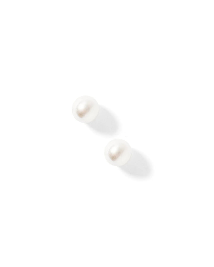 Linny Co Screwback Stud Earrings Payton Pearl White 5mm