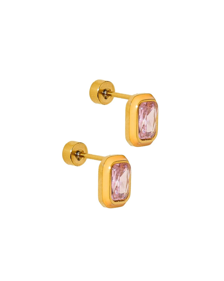 Linny Co Screwback Stud Earrings - Whitney Orange Sherbert