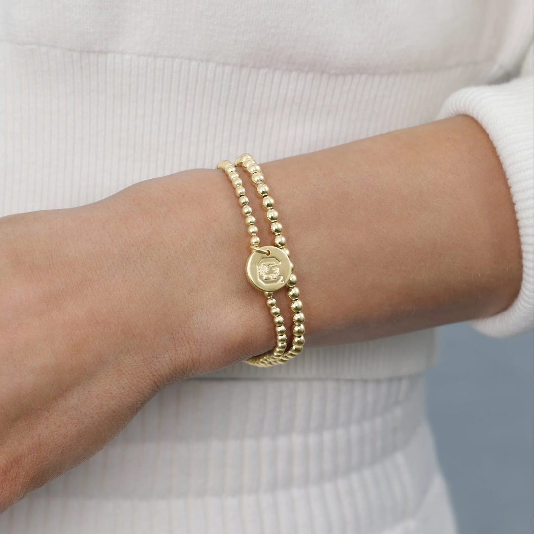 enewton Ecollegiate Classic Gold 3mm Bracelet - South Carolina Disc