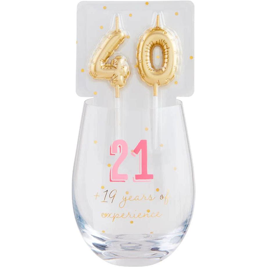 Mud Pie Candle Wine Glass Set