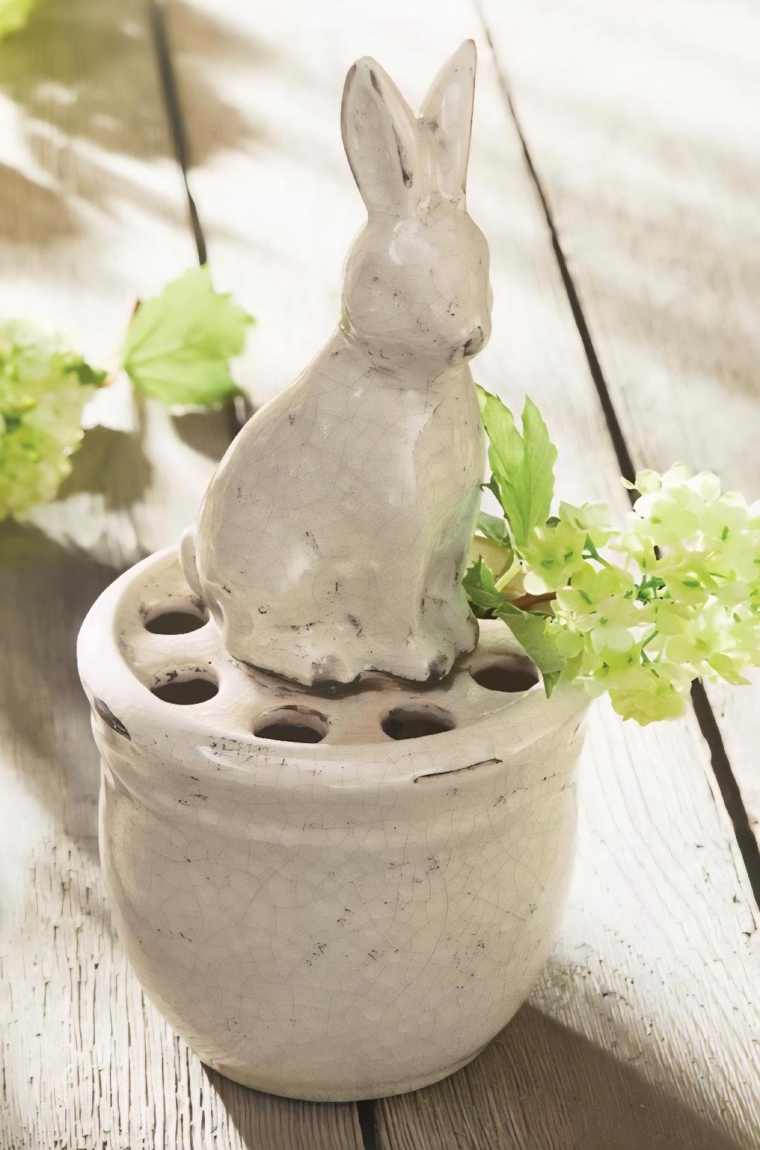 Mud Pie Bunny Pot Vase