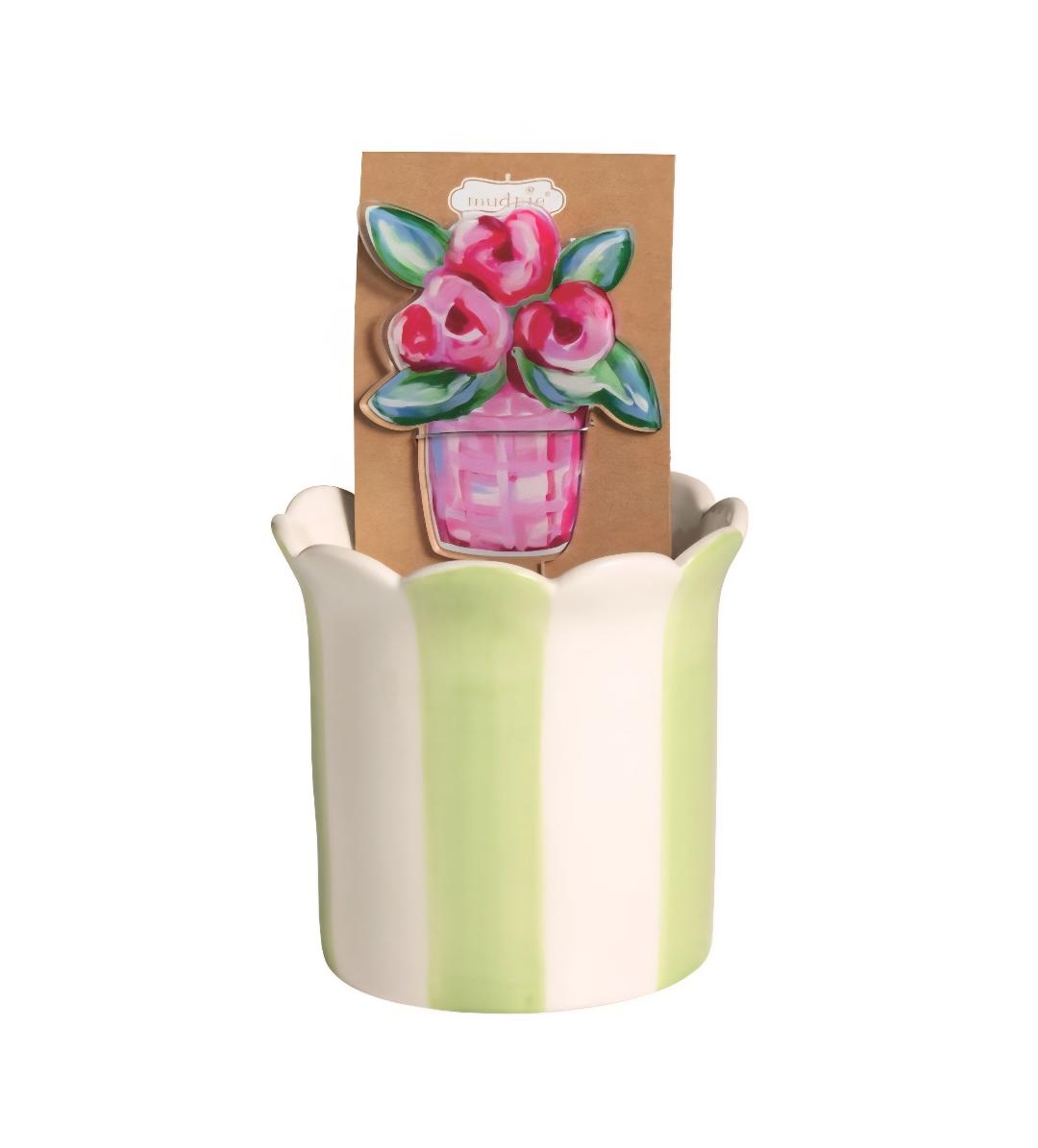 Mud Pie Pot with Plant Stake