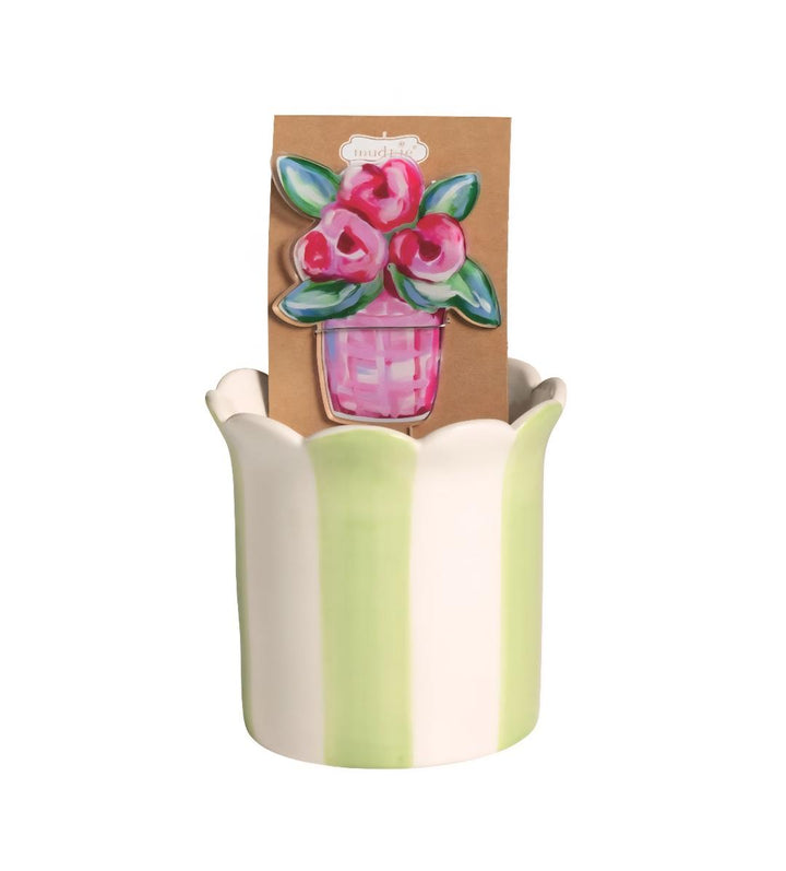 Mud Pie Pot with Plant Stake