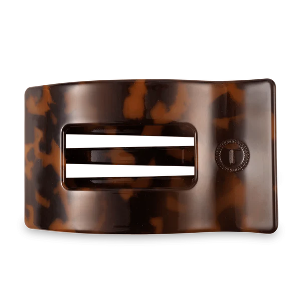 Teleties Tortoise Small Flat Rectangle Hair Clip