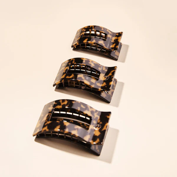 Teleties Tortoise Small Flat Rectangle Hair Clip
